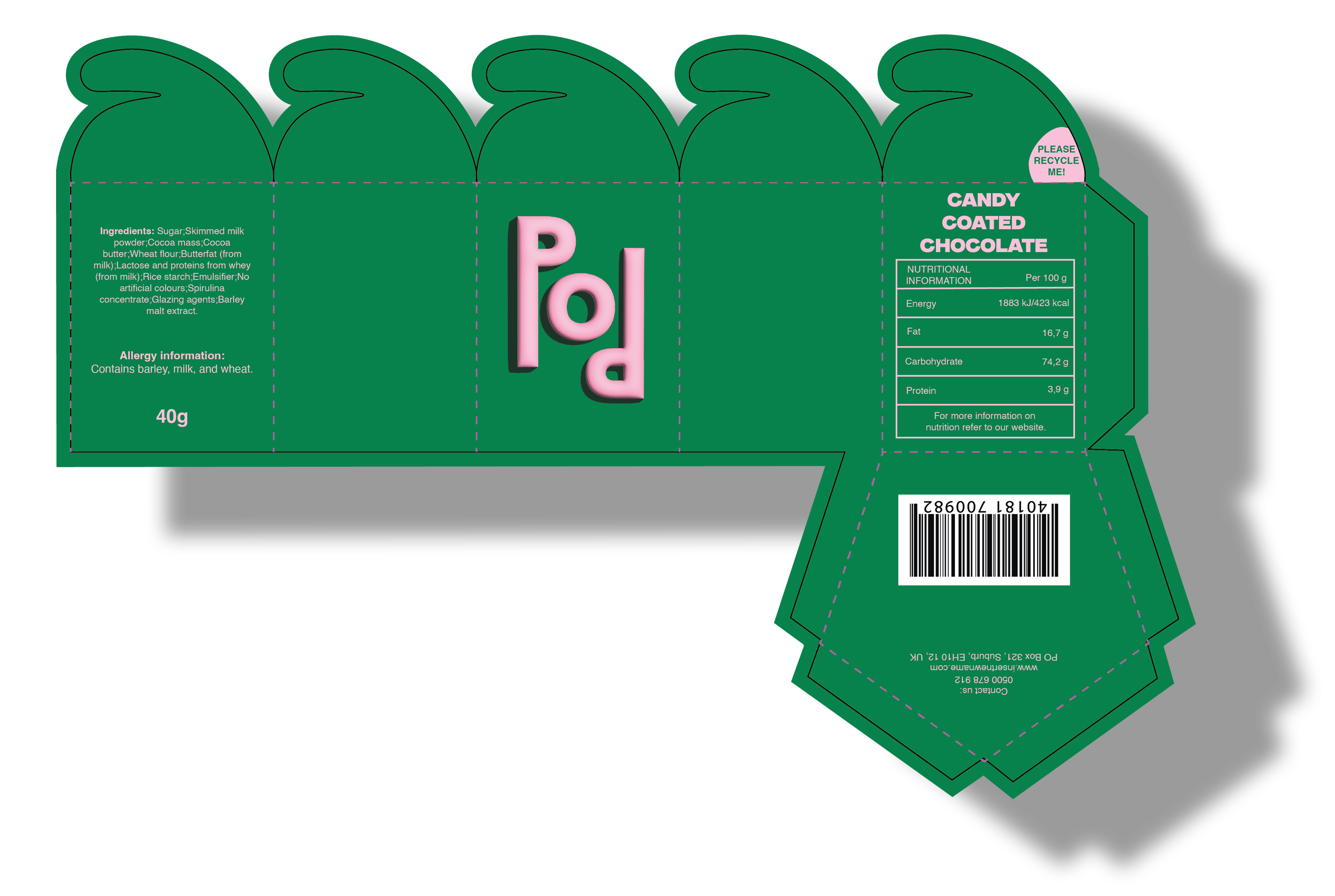 pods packaging die-line